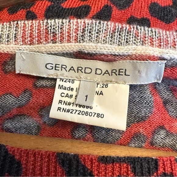 Gerard Darel Red Leopard Print Wool Sweater - Picture 12 of 12